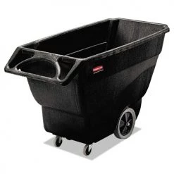 Rubbermaid Commercial FG101100BLA 600 Lbs. Capacity Rectangular Structural Foam Tilt Truck - Black