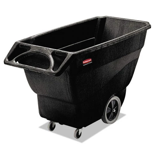 Rubbermaid Commercial FG101100BLA 600 Lbs. Capacity Rectangular Structural Foam Tilt Truck - Black 3 Rubbermaid Commercial FG101100BLA 600 Lbs. Capacity Rectangular Structural Foam Tilt Truck - Black