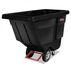 Rubbermaid Commercial FG130400BLA Rotomolded Rectangular Plastic 450 Lbs. Capacity Tilt Truck - Black