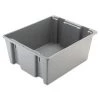 Rubbermaid Commercial FG173100GRAY Palletote 2 Cu Ft. Capacity 23.50 In. X 19.50 In. X 10 In. Stack And Nest Box - Gray 2 Rubbermaid Commercial FG173100GRAY Palletote 2 Cu Ft. Capacity 23.50 In. X 19.50 In. X 10 In. Stack And Nest Box - Gray -Rubbermaid Commercial Sales Shop rcpn1731gra