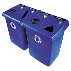 Rubbermaid Commercial 1792372 92 Gal. Four-Stream, Glutton Recycling Station - Blue