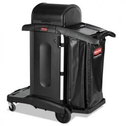 Rubbermaid Commercial 1861427 Executive High Security 23.1 In. X 39.6 In. X 27.5 In. Janitorial Cleaning Cart - Black
