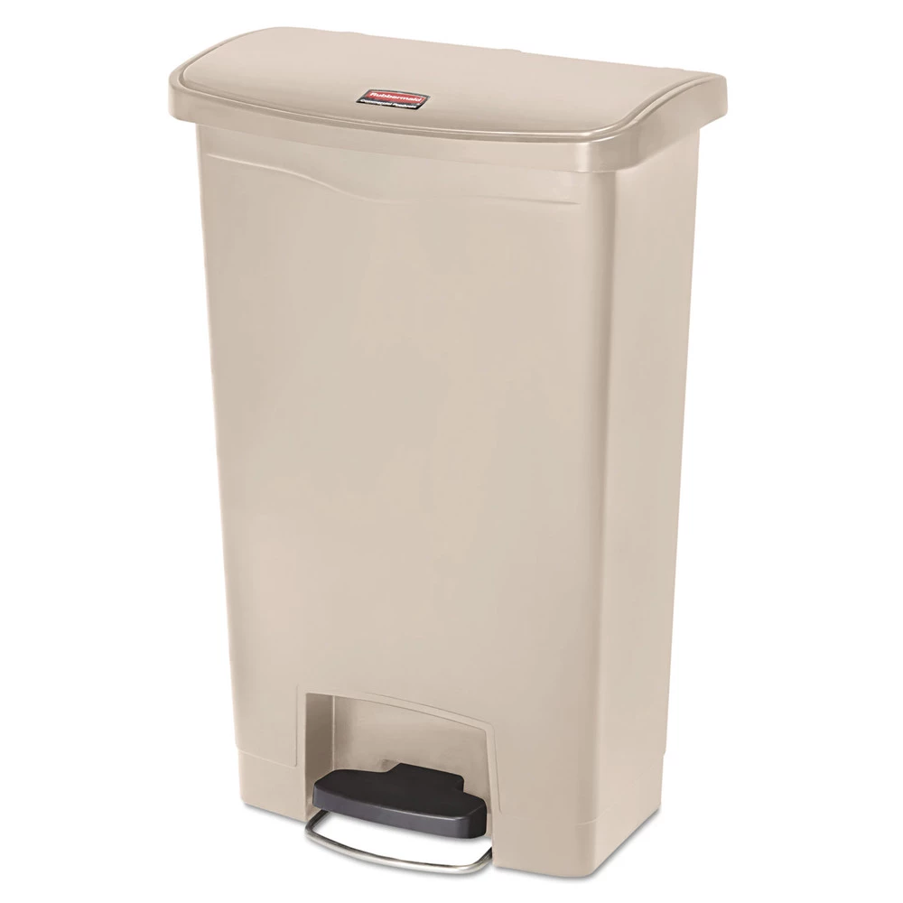 Rubbermaid Commercial 1883458 Slim Jim Resin Step-On Container, Front Step Style, 13 Gal, Beige 3 Rubbermaid Commercial 1883458 Slim Jim Resin Step-On Container, Front Step Style, 13 Gal, Beige