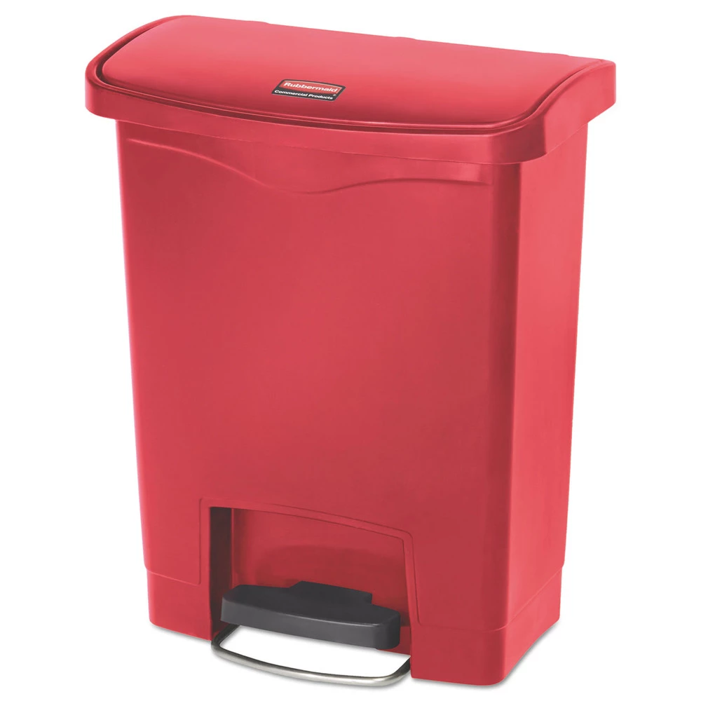 Rubbermaid Commercial 1883564 Slim Jim Resin Step-On Container, Front Step Style, 8 Gal, Red 3 Rubbermaid Commercial 1883564 Slim Jim Resin Step-On Container, Front Step Style, 8 Gal, Red