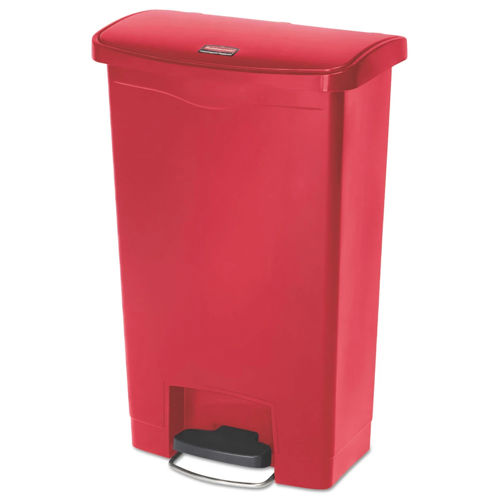 Rubbermaid Commercial 1883566 Slim Jim Resin Step-On Container, Front Step Style, 13 Gal, Red 3 Rubbermaid Commercial 1883566 Slim Jim Resin Step-On Container, Front Step Style, 13 Gal, Red