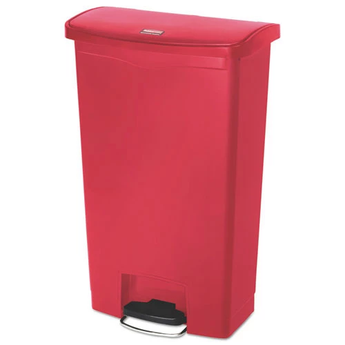 Rubbermaid Commercial 1883563 Slim Jim 4-Gallon Front Step Style Resin Step-On Container - Red 3 Rubbermaid Commercial 1883563 Slim Jim 4-Gallon Front Step Style Resin Step-On Container - Red