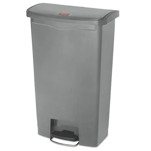 Rubbermaid Commercial 1883604 Slim Jim 18-Gallon Front Step Style Resin Step-On Container - Gray 3 Rubbermaid Commercial 1883604 Slim Jim 18-Gallon Front Step Style Resin Step-On Container - Gray