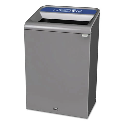 Rubbermaid Commercial 1961629 Configure 33 Gal. 1 Stream Mixed Recycling Waste Receptacle - Gray 3 Rubbermaid Commercial 1961629 Configure 33 Gal. 1 Stream Mixed Recycling Waste Receptacle - Gray