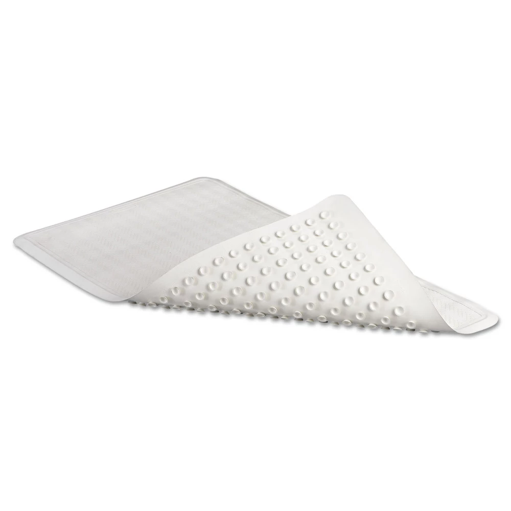 Rubbermaid Commercial 1982726 Safti Grip Latex-Free 16 In. X 28 In. Vinyl Bath Mat - White 2 Rubbermaid Commercial 1982726 Safti Grip Latex-Free 16 In. X 28 In. Vinyl Bath Mat - White