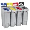 Rubbermaid Commercial 2007919 Slim Jim 92 Gal. 4 Stream Landfill/Paper/Plastic/Cans Recycling Station Kit - Gray -Rubbermaid Commercial Sales Shop rcpn2007919