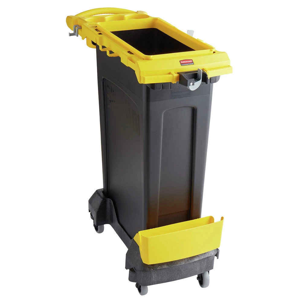 Rubbermaid Commercial 2032954 Slim Jim Single-Stream Cleaning Cart - Yellow 4 Rubbermaid Commercial 2032954 Slim Jim Single-Stream Cleaning Cart - Yellow - Image 2