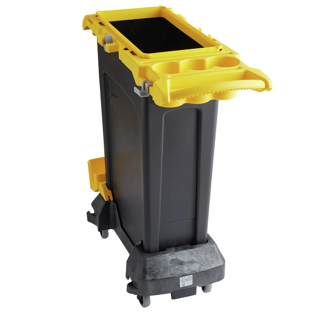 Rubbermaid Commercial 2032954 Slim Jim Single-Stream Cleaning Cart - Yellow 5 Rubbermaid Commercial 2032954 Slim Jim Single-Stream Cleaning Cart - Yellow - Image 3