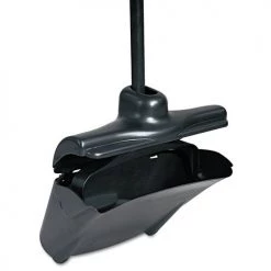 Rubbermaid Commercial FG253200BLA Lobby Pro Plastic/Metal 12-1/2 In. Upright Dustpan With Cover - Black