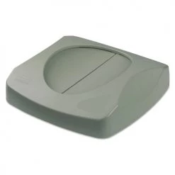 Rubbermaid Commercial FG268988GRAY 16 In. X 16 In. X 4 In. Untouchable Square Swing Top Lid - Gray