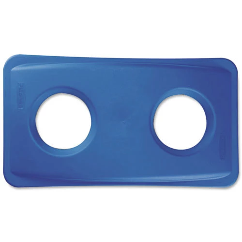 Rubbermaid Commercial FG269288BLUE 20.38 In. X 11.38 In. X 2.75 In. Lid For Slim Jim Bottle Recycling Container - Blue 4 Rubbermaid Commercial FG269288BLUE 20.38 In. X 11.38 In. X 2.75 In. Lid For Slim Jim Bottle Recycling Container - Blue - Image 2