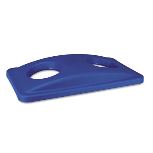 Rubbermaid Commercial FG269288BLUE 20.38 In. X 11.38 In. X 2.75 In. Lid For Slim Jim Bottle Recycling Container - Blue 6 Rubbermaid Commercial FG269288BLUE 20.38 In. X 11.38 In. X 2.75 In. Lid For Slim Jim Bottle Recycling Container - Blue - Image 4