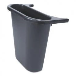 Rubbermaid Commercial FG295073BLA Rectangular Saddle Basket Recycling Bin - Black
