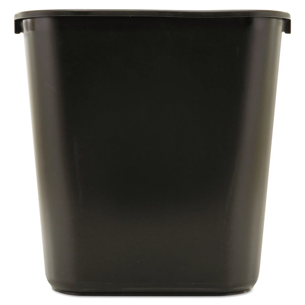 Rubbermaid Commercial FG295600BLA 7 Gal. Rectangular, Deskside Plastic Wastebasket - Black 3 Rubbermaid Commercial FG295600BLA 7 Gal. Rectangular, Deskside Plastic Wastebasket - Black