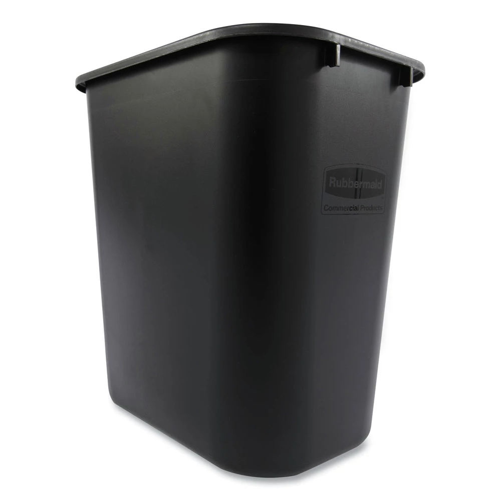 Rubbermaid Commercial FG295600BLA 7 Gal. Rectangular, Deskside Plastic Wastebasket - Black 5 Rubbermaid Commercial FG295600BLA 7 Gal. Rectangular, Deskside Plastic Wastebasket - Black - Image 3