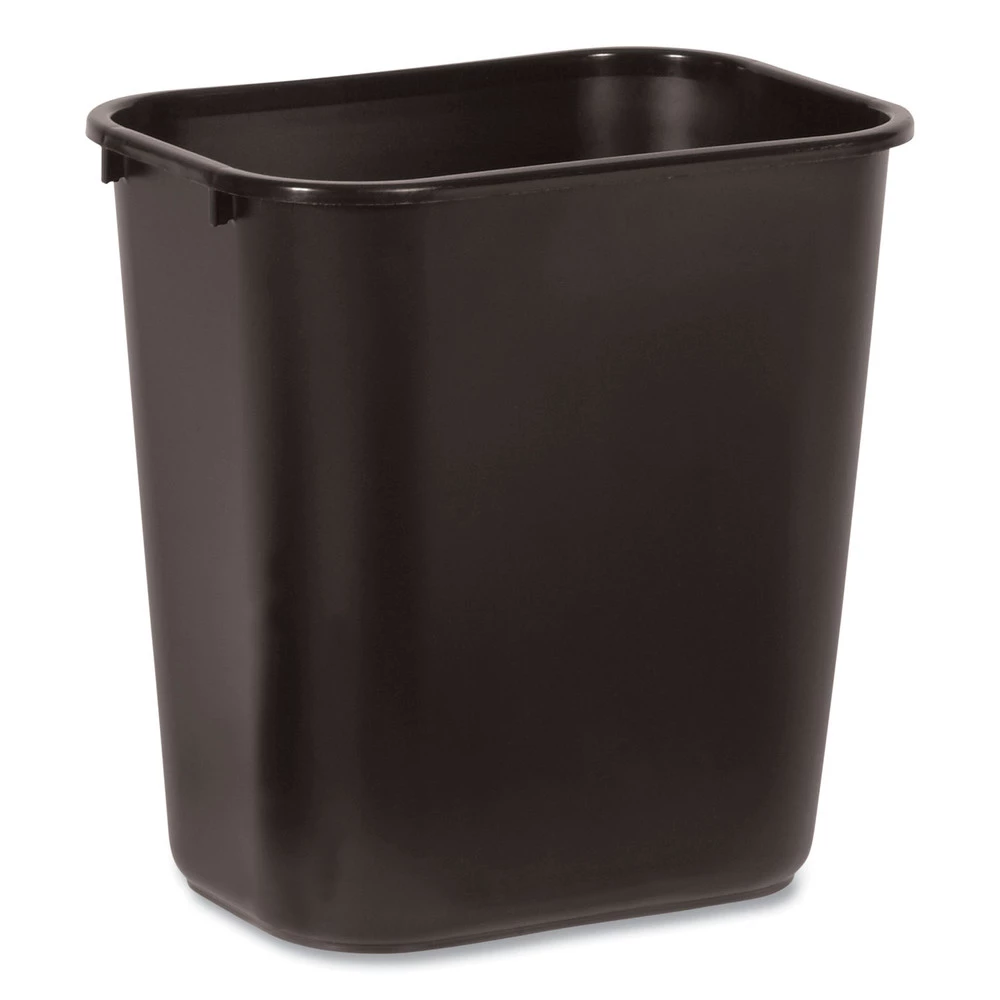 Rubbermaid Commercial FG295600BLA 7 Gal. Rectangular, Deskside Plastic Wastebasket - Black 6 Rubbermaid Commercial FG295600BLA 7 Gal. Rectangular, Deskside Plastic Wastebasket - Black - Image 4