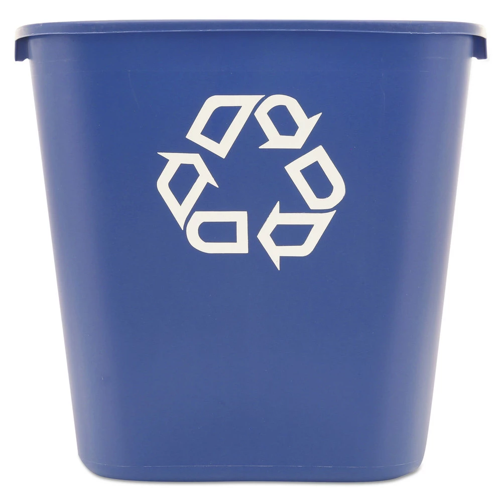 Rubbermaid Commercial FG295673BLUE 28.13 Qt. Rectangular Plastic Deskside Recycling Container - Medium, Blue 3 Rubbermaid Commercial FG295673BLUE 28.13 Qt. Rectangular Plastic Deskside Recycling Container - Medium, Blue