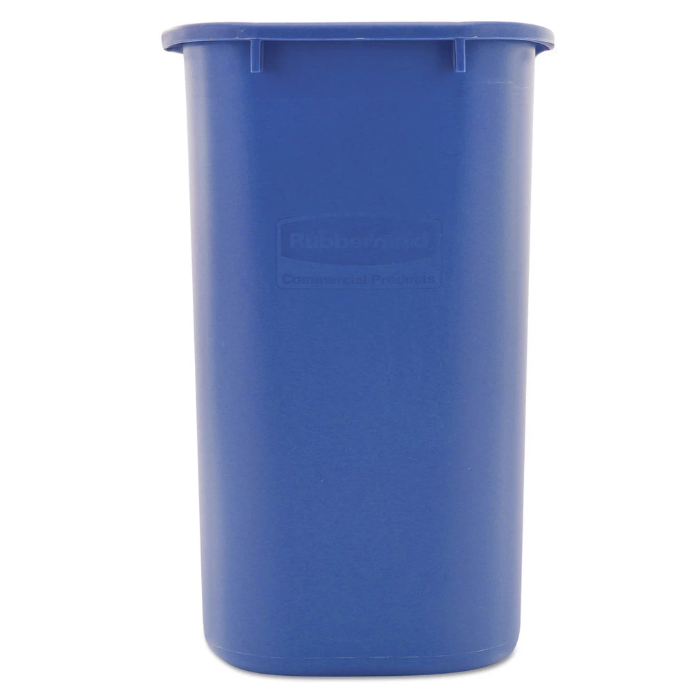 Rubbermaid Commercial FG295673BLUE 28.13 Qt. Rectangular Plastic Deskside Recycling Container - Medium, Blue 7 Rubbermaid Commercial FG295673BLUE 28.13 Qt. Rectangular Plastic Deskside Recycling Container - Medium, Blue - Image 5