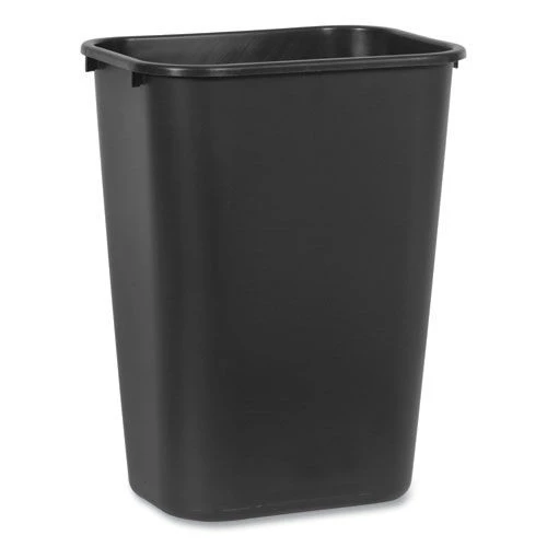 Rubbermaid Commercial FG295700BLA 10.25 Gal. Deskside Rectangular Plastic Wastebasket - Black 3 Rubbermaid Commercial FG295700BLA 10.25 Gal. Deskside Rectangular Plastic Wastebasket - Black
