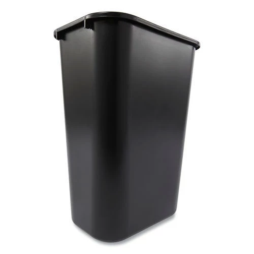 Rubbermaid Commercial FG295700BLA 10.25 Gal. Deskside Rectangular Plastic Wastebasket - Black 4 Rubbermaid Commercial FG295700BLA 10.25 Gal. Deskside Rectangular Plastic Wastebasket - Black - Image 2