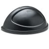Rubbermaid Commercial FG362000BLA Untouchable Plastic 21.38 In. X 12.38 In. X 9.13 In. Half-Round Lid - Black