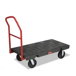 Rubbermaid Commercial FG444100BLA Heavy-Duty 2000 Lbs. Capacity 24 In. X 48 In. Platform Truck - Black