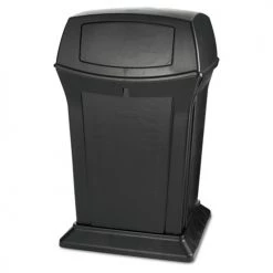 Rubbermaid Commercial FG917188BLA Ranger 45 Gallon 2 Door Square Fire-Safe Container - Black