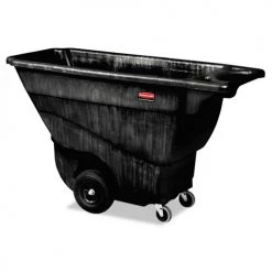 Rubbermaid Commercial FG9T1400BLA 850 Lbs. Capacity, Rectangular, Structural Foam Tilt Truck - Black