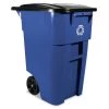 Rubbermaid Commercial FG9W2773BLUE Brute 50 Gallon Square Recycling Rollout Container - Blue -Rubbermaid Commercial Sales Shop rcpn9w2773blu