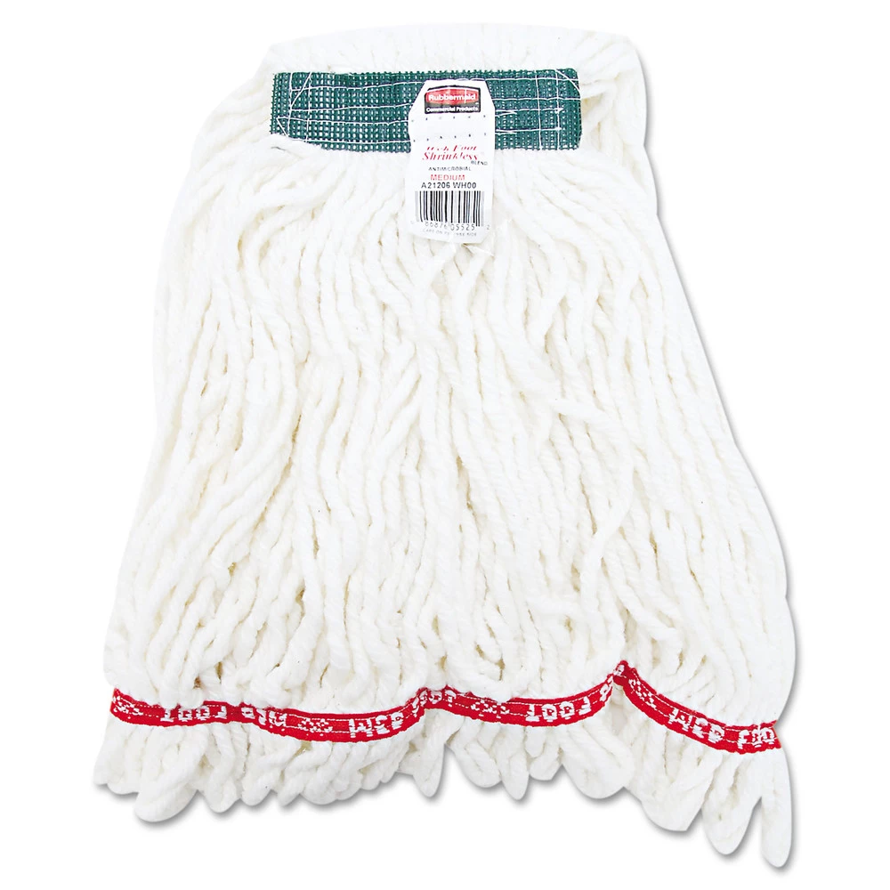 Rubbermaid Commercial FGA21206WH00 Web Foot Blend Shrinkless 20 Oz. Cotton/Synthetic Looped-End Wet Mop Heads - Medium, White (6/Carton) 3 Rubbermaid Commercial FGA21206WH00 Web Foot Blend Shrinkless 20 Oz. Cotton/Synthetic Looped-End Wet Mop Heads - Medium, White (6/Carton)