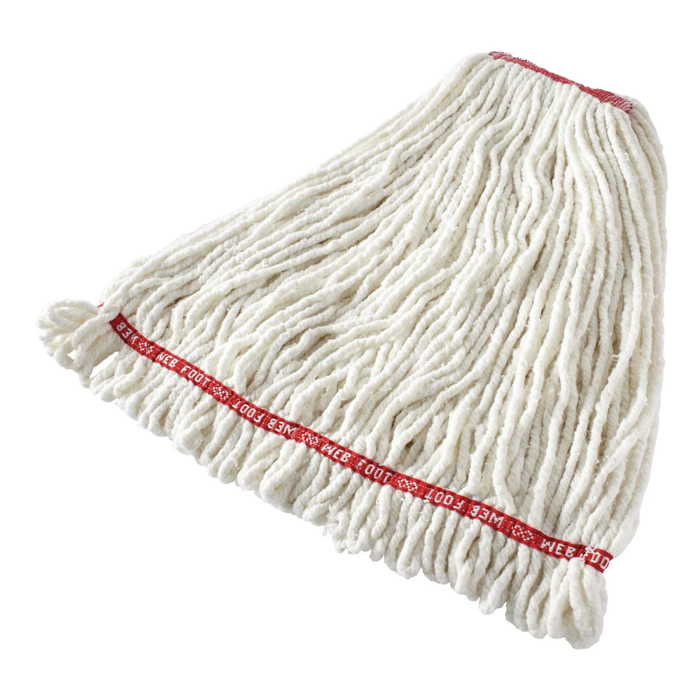Rubbermaid Commercial FGA21306WH00 Web Foot Cotton/Synthetic 1 In. Headband Shrinkless Looped-End Wet Mop Head - Large, White 3 Rubbermaid Commercial FGA21306WH00 Web Foot Cotton/Synthetic 1 In. Headband Shrinkless Looped-End Wet Mop Head - Large, White