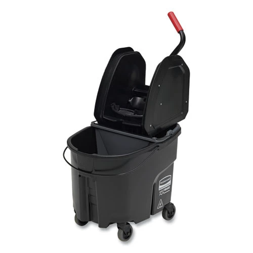 Rubbermaid Commercial 1863898 WaveBrake 2.0 35 Qt. Bucket/Wringer Mop Bucket Cart - Black 3 Rubbermaid Commercial 1863898 WaveBrake 2.0 35 Qt. Bucket/Wringer Mop Bucket Cart - Black