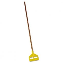 Rubbermaid Commercial FGH115000000 Invader Side-Gate 54 In. Hardwood Wet Mop Handle - Natural/Yellow
