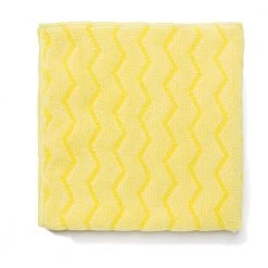 Rubbermaid Commercial FGQ61000YL00 16 In. X 16 In. Microfiber Reusable Cleaning Cloths - Yellow (12-Piece/Carton)
