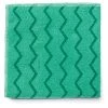 Rubbermaid Commercial FGQ62000GR00 16 In. X 16 In. Microfiber Reusable Cleaning Cloths - Green (12-Piece/Carton)